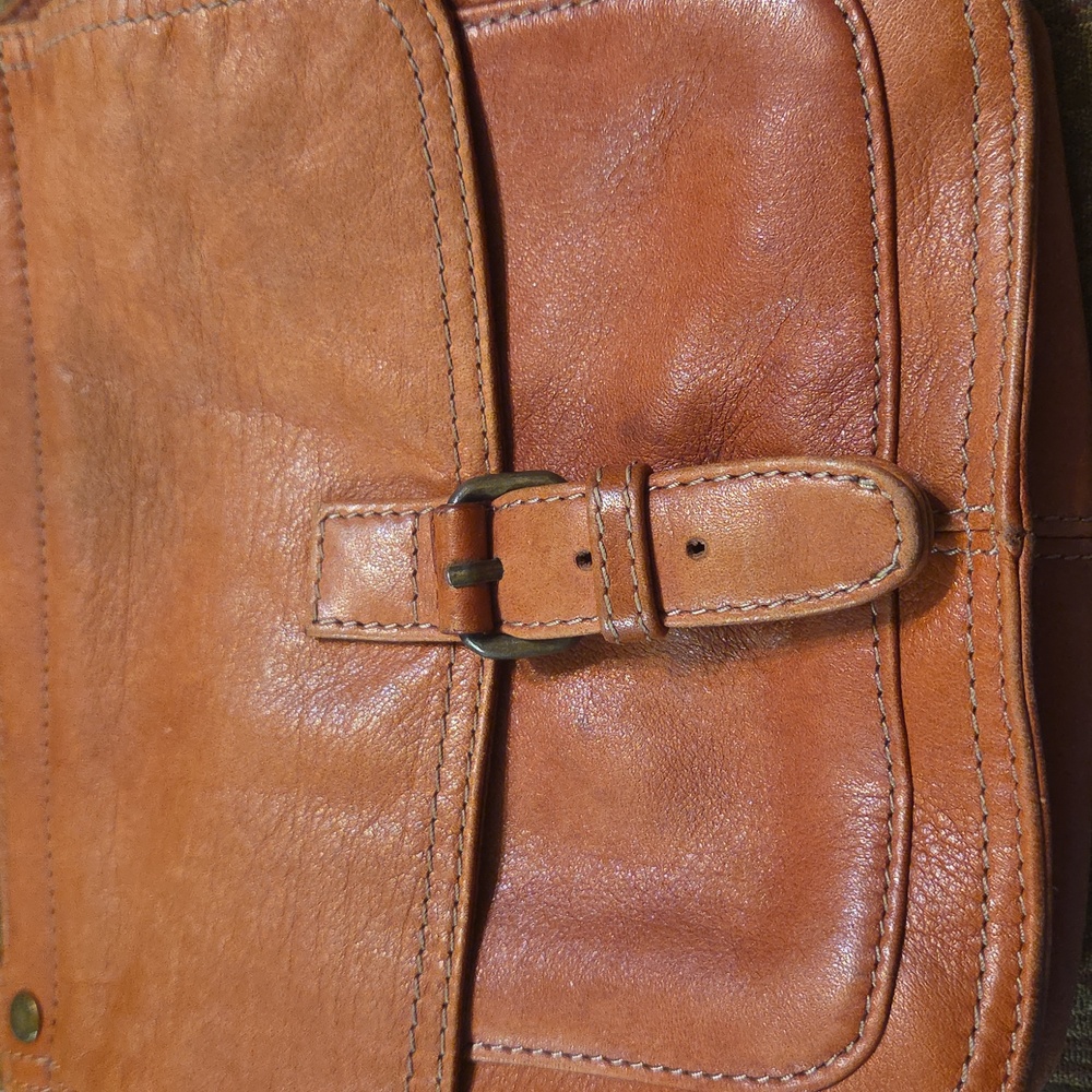 Fossil Brown Leather Crossbody Bag GUC - Picture 6 of 12